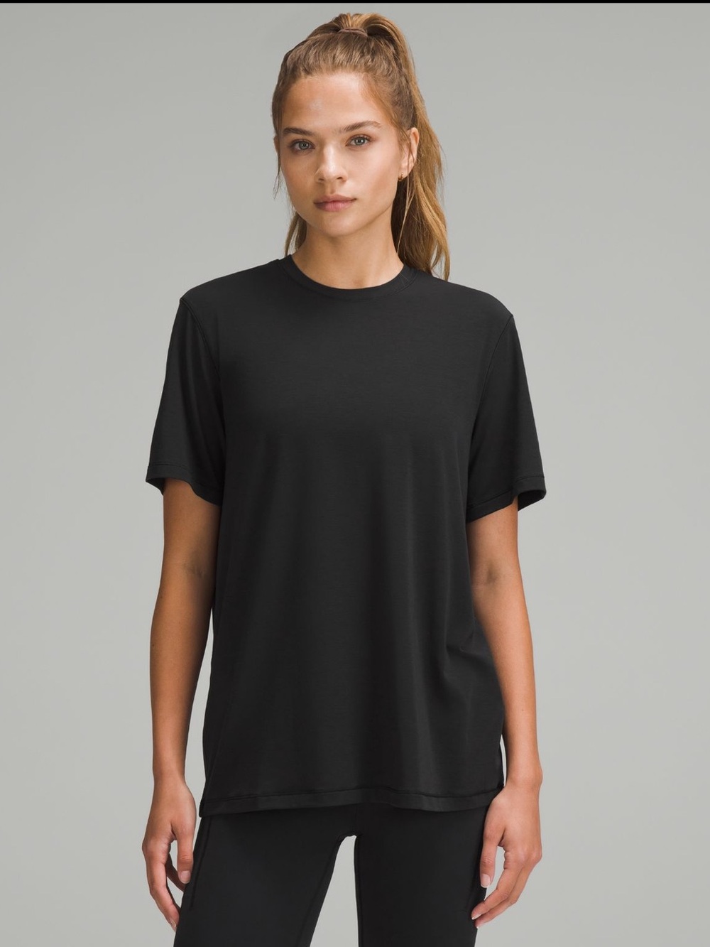 lululemon athletica Black Relaxed Jersey Tee